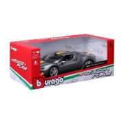 Bburago - RACE+PLAY,  Ferrari 296 GTB ASSETTO FIORANO, metálszürke, 1:18