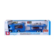 Bburago - STREET FIRE, Kamion félpótkocsival Multicar Carrier Volvo FH16 + Porsche 911 GT2 RS,