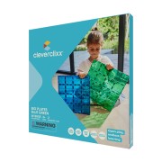 Cleverclixx – Mágneses építőjáték – Big Plates Blue Green – 2 db