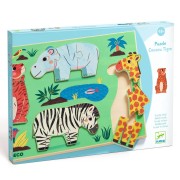 Fa puzzle - vadon élő állatok