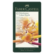 Faber-Castell Polychromos színes ceruzák fémdobozban – 12 szín