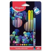 Maped Color'Peps Monster filctoll és színes ceruza készle 12+15db.