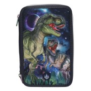 Dino World Galaxy Háromszintes tolltartó, töltött