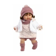 Llorens 42162 – élethű, hangot adó baba puha textiltesttel CARLA – 42 cm
