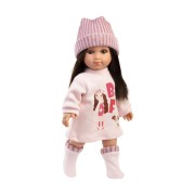 Llorens 53561 SARA – élethű baba puha textiltesttel – 35 cm