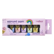 Cadence akrilfesték kavicsfestéshez, 6 db + akrillakk, 25 ml – pasztell