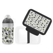 Egészséges kulacs 0,5 l és Egészséges uzsonnás doboz szett – Pixel Head