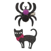 Souza! – Sybil halloweeni hajcsatok macskával és pókkal – 2 db