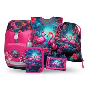 BAAGL Airy Plus Flamingók iskolatáska – 5 részes szett
